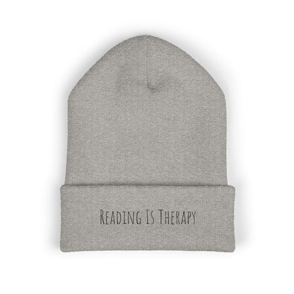 Reading Is Therapy Embroidered Cuffed Beanie